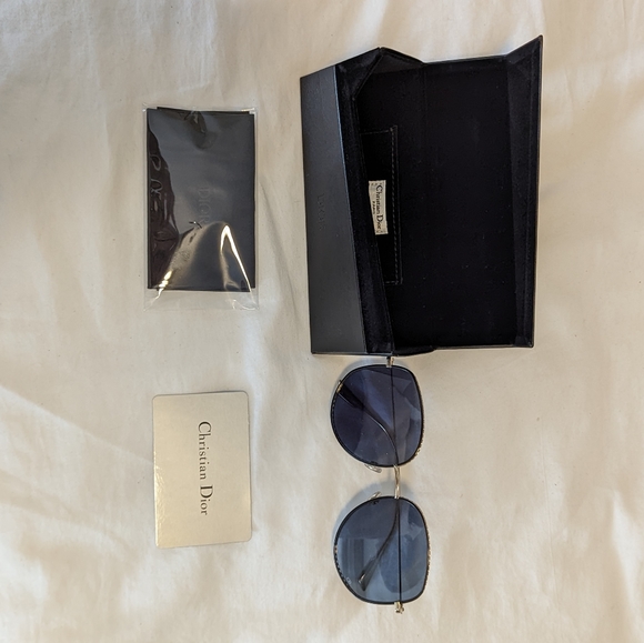 Christian Dior by Dior2 J5G A9 Gold/Blue (J5G/A9) Sunglasses - Picture 7 of 8